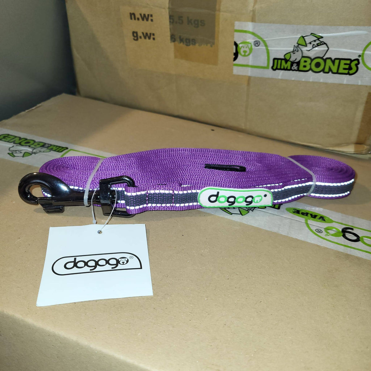 DOGOGO Reflective Long Training Leash – Purple – 5 m