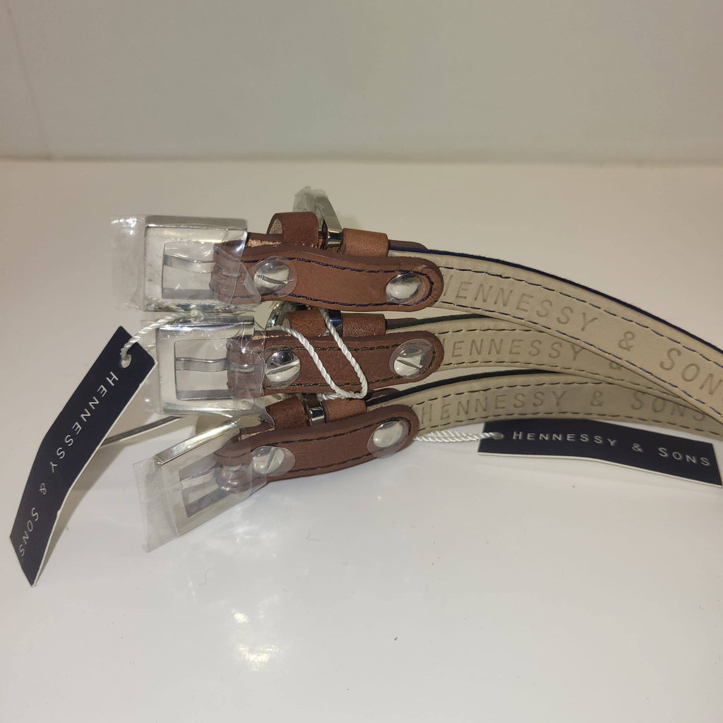 Hennessy & Sons Leather Dog Collar with Tag
