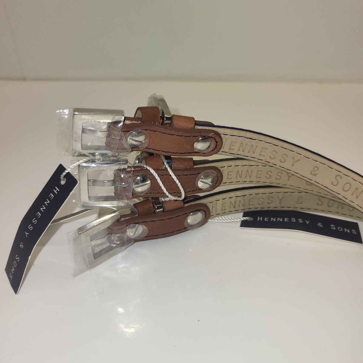 Hennessy & Sons Leather Dog Collar with Tag