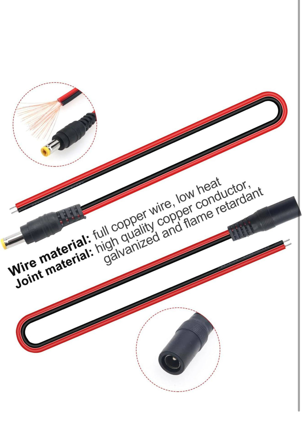 YIXISI DC Voeding Kabel Pigtail Connectoren 10st