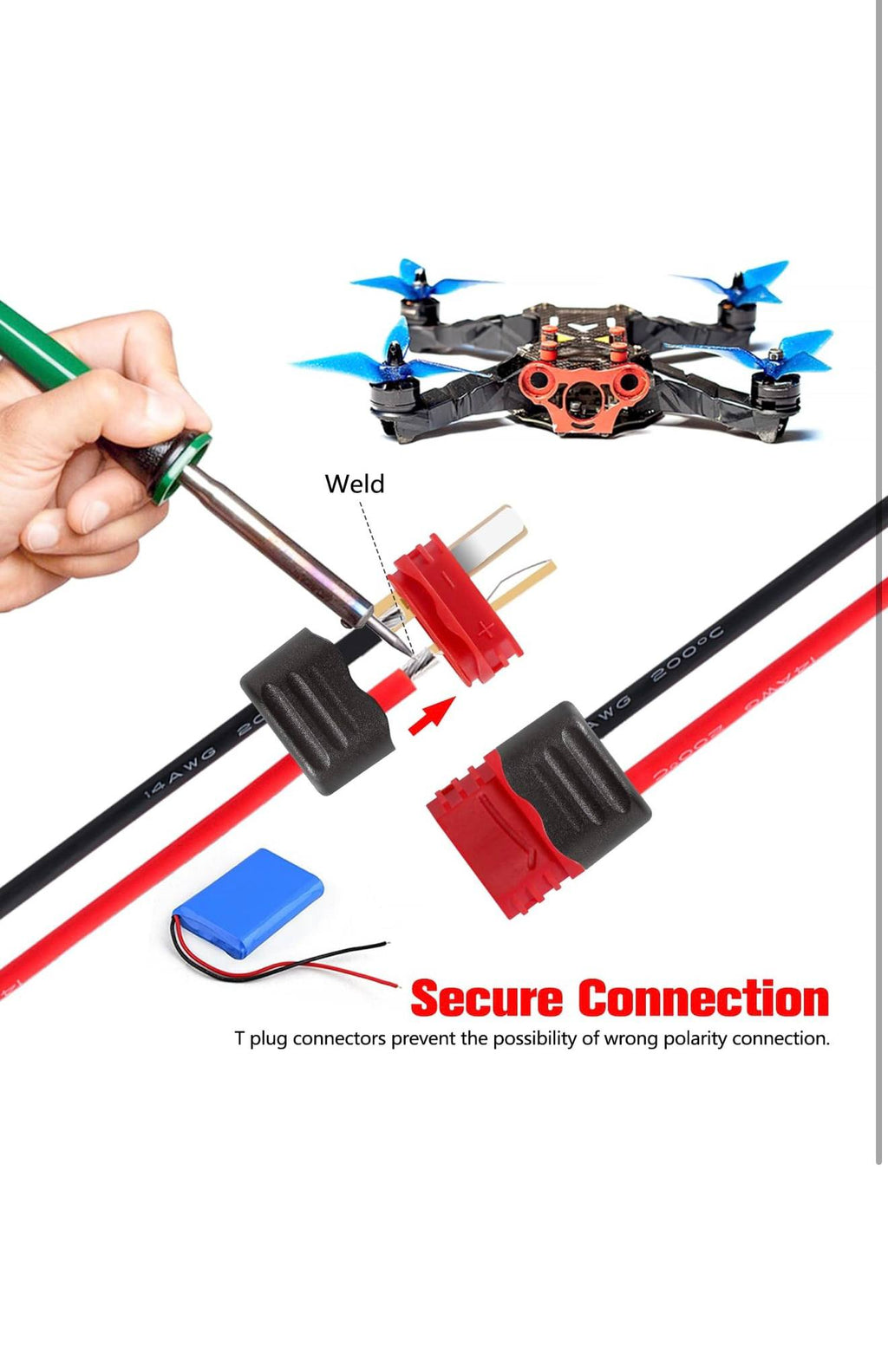 YIXISI T-Plug Deans Connectoren 20st met Beschermkappen