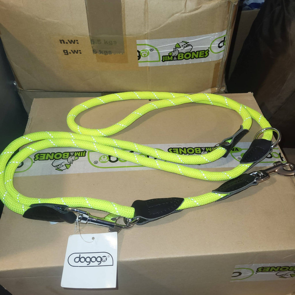 DOGOGO Reflective Rope Dog Leash – Neon Yellow – 220 cm