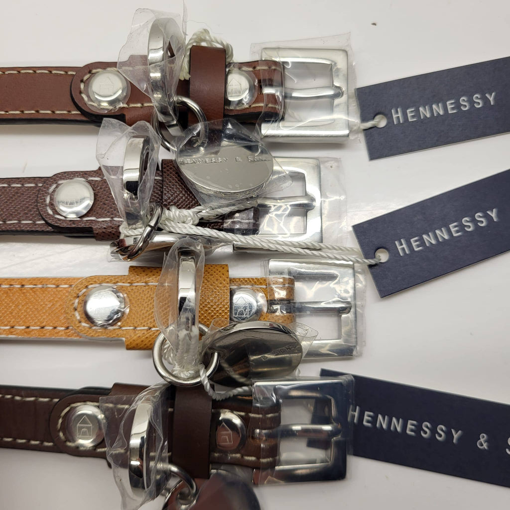 Hennessy & Sons Floral Embroidered Leather Dog Collar