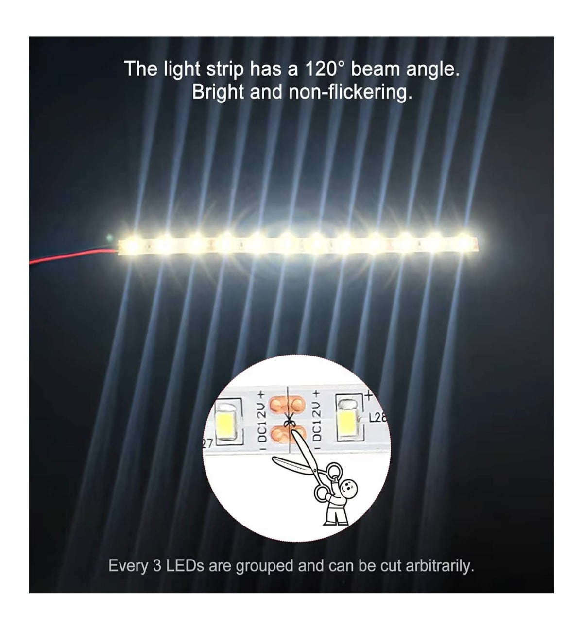 YIXISI LED Strip Bars 12V Koud Wit 12st Set