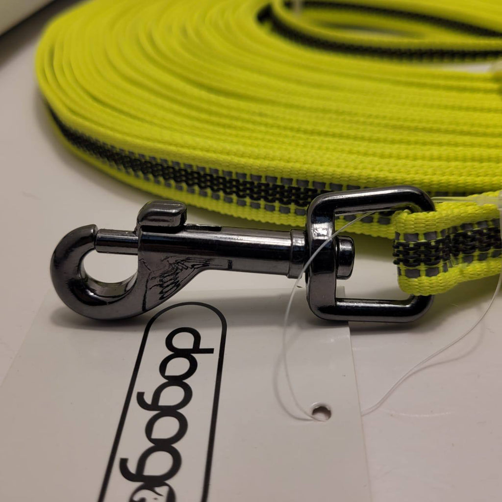 Dogogo Long Line Training Leash 20m – Neon Yellow, 14mm