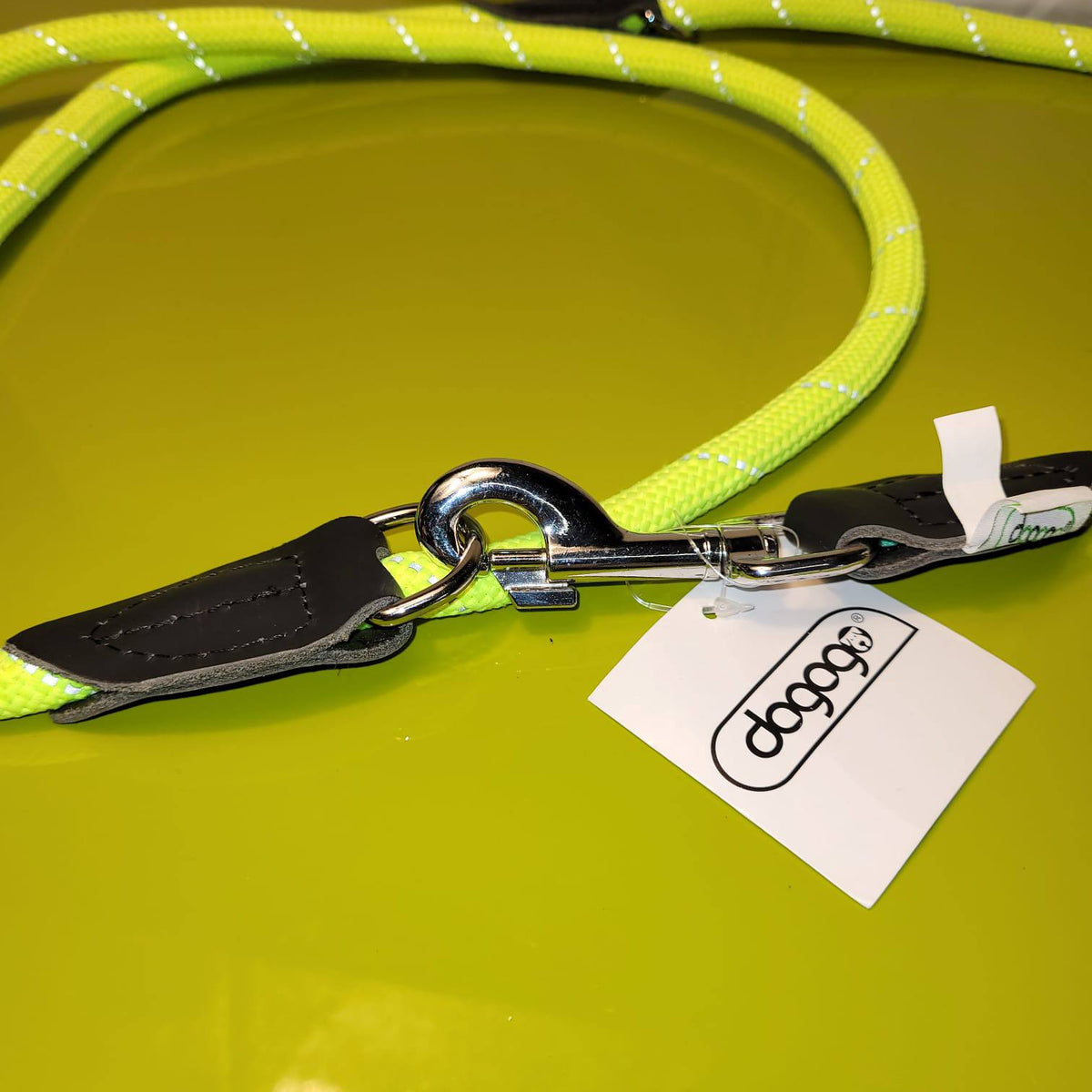 Dogogo Rope Dog Leash 2.2m – Neon Yellow, Double Clip