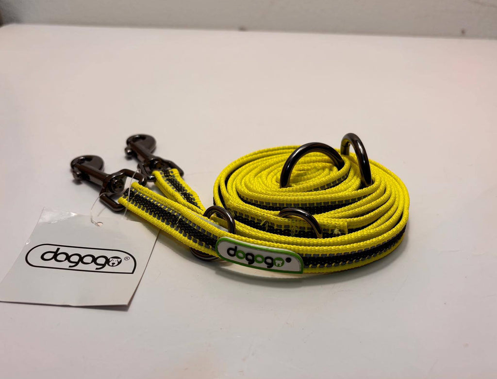 Dogogo Reflective Dog Leash 3.2m – Neon Yellow, Double Clip