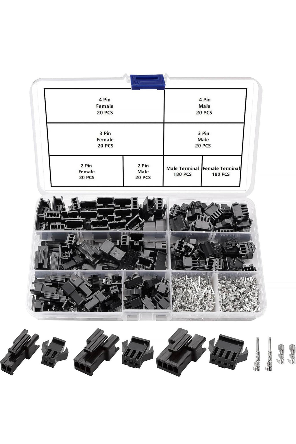 YIXISI SM2.54 Connector Assortiment 460st (Grijs)