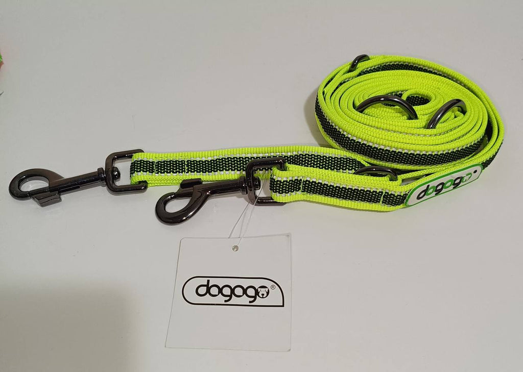 Dogogo Reflective Double Dog Leash – Neon Green – 3m