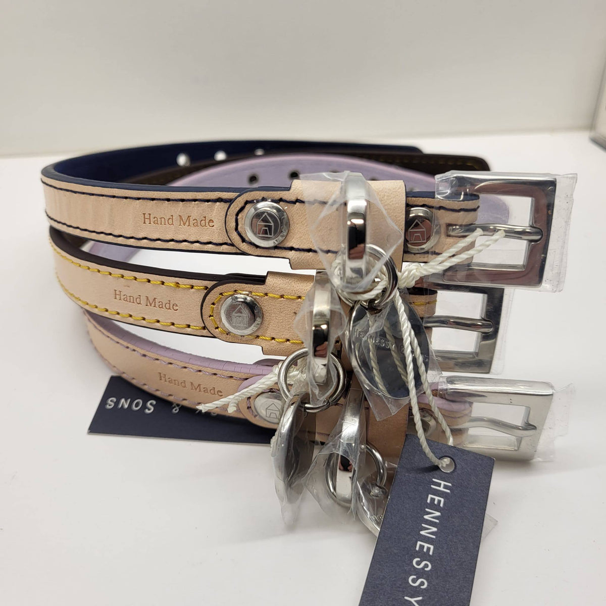 Hennessy & Sons Handmade Natural Leather Dog Collar