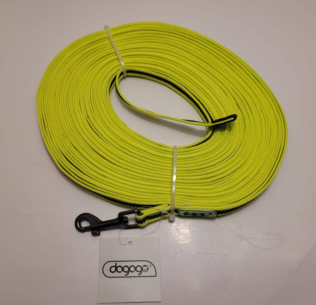 Dogogo Long Line Training Leash 20m – Neon Yellow, 14mm