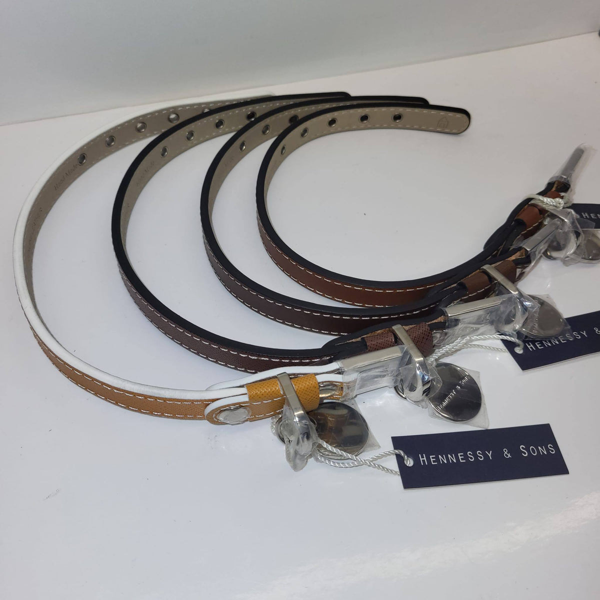 Hennessy & Sons Floral Embroidered Leather Dog Collar