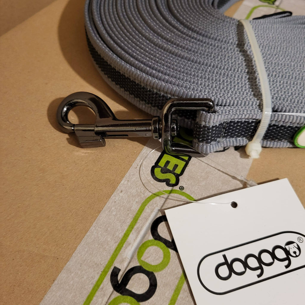 DOGOGO Reflective Long Training Leash – Grey – 20 m