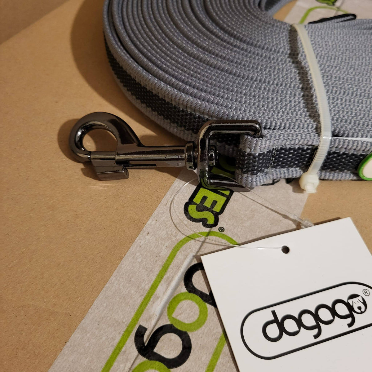 DOGOGO Reflective Long Training Leash – Grey – 20 m