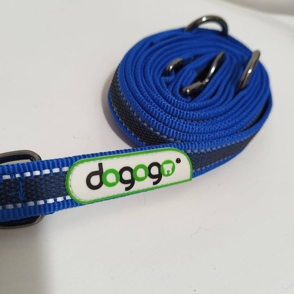 Dogogo Reflective Double Dog Leash – Blue – 3m
