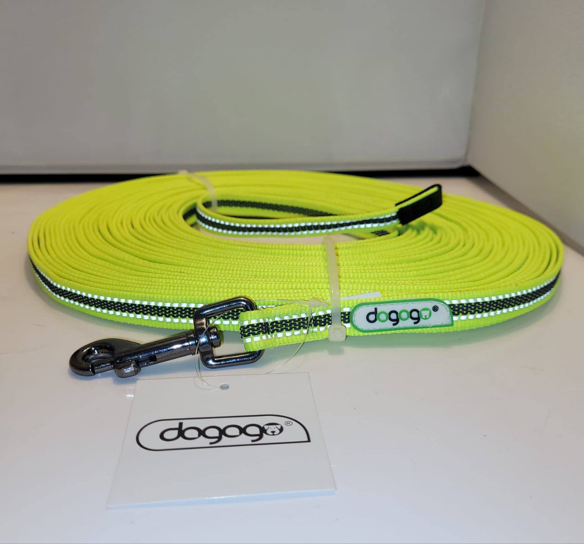 Dogogo Long Line Training Leash 20m – Neon Yellow, 14mm