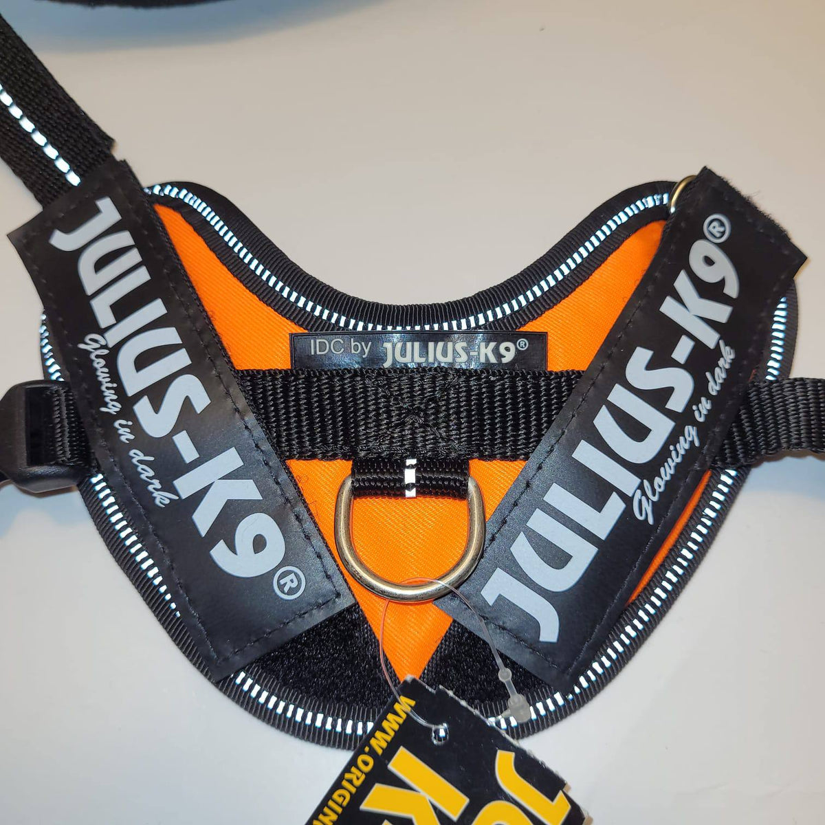 Julius-K9 IDC Powerharness Baby 1 – Orange Glowing in Dark