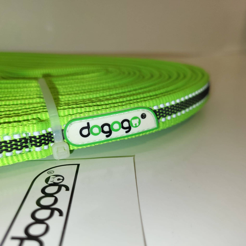 DOGOGO Reflective Long Training Leash – Green – 20 m