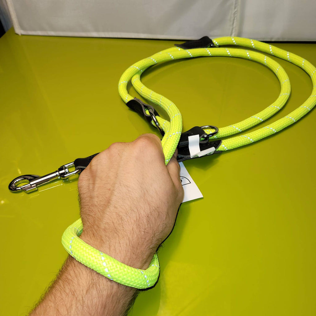 Dogogo Rope Dog Leash 2.2m – Neon Yellow, Double Clip