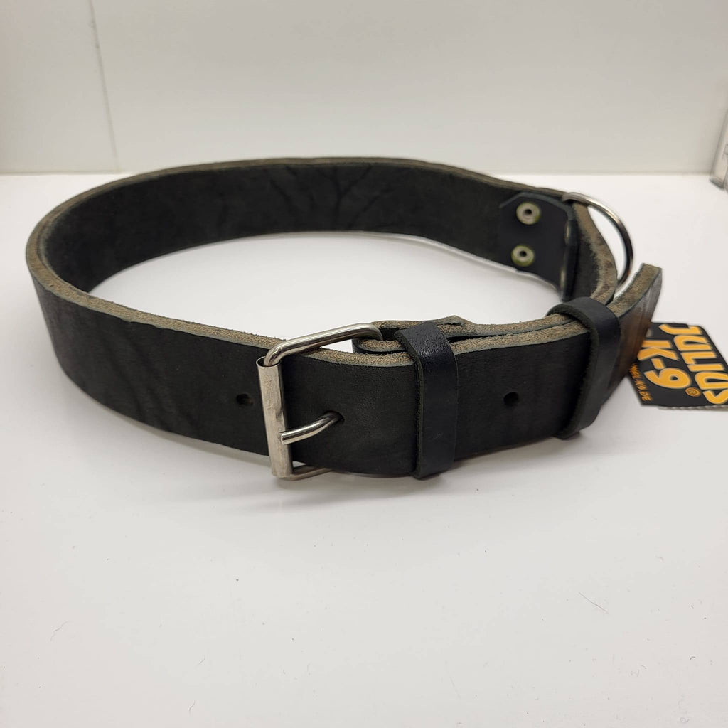 Julius K-9 Wide Black Leather Dog Collar