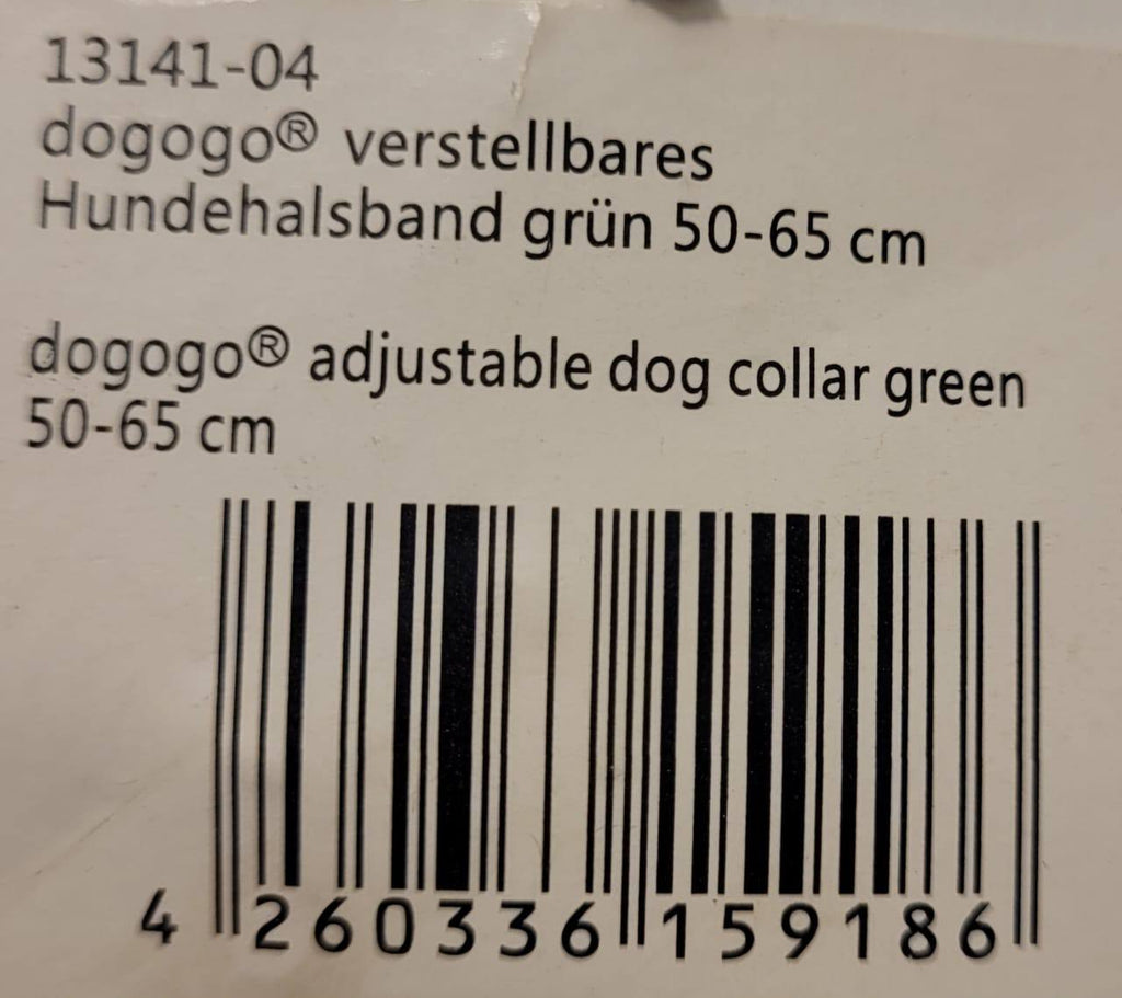 Dogogo Reflective Dog Collar – Neon Green, 50-65cm