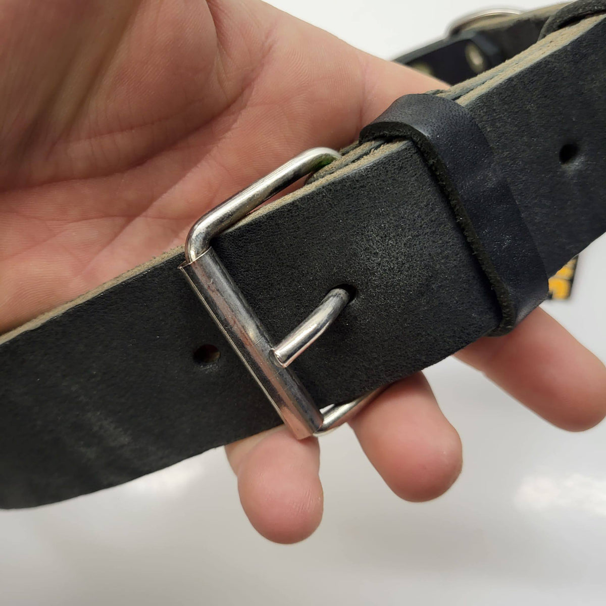 Julius K-9 Wide Black Leather Dog Collar