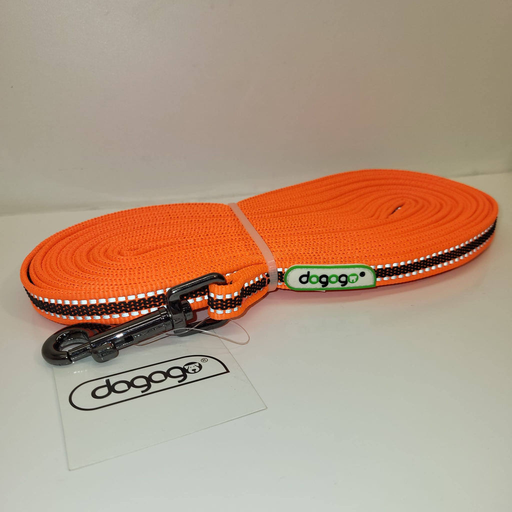 DOGOGO Reflective Long Training Leash – Orange – 10 m