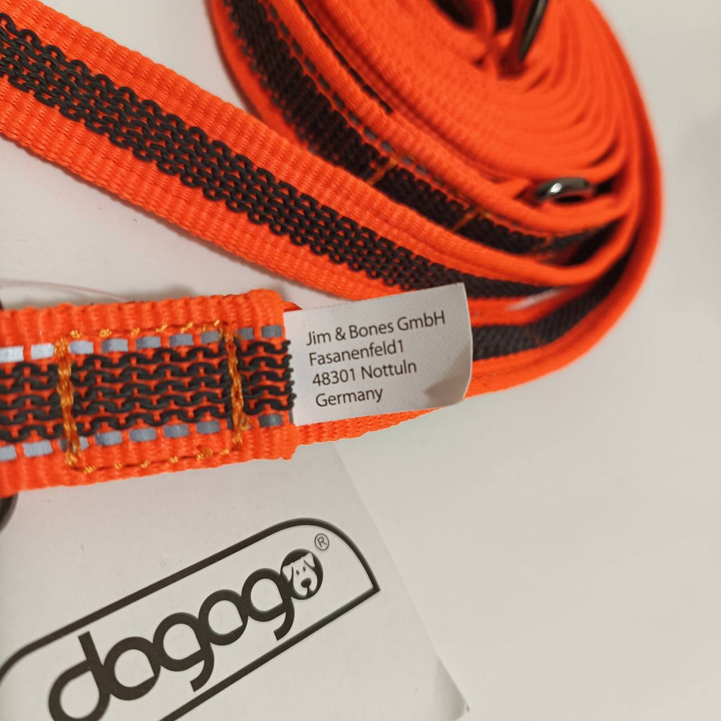 Dogogo Reflective Double Dog Leash – Orange – 3m