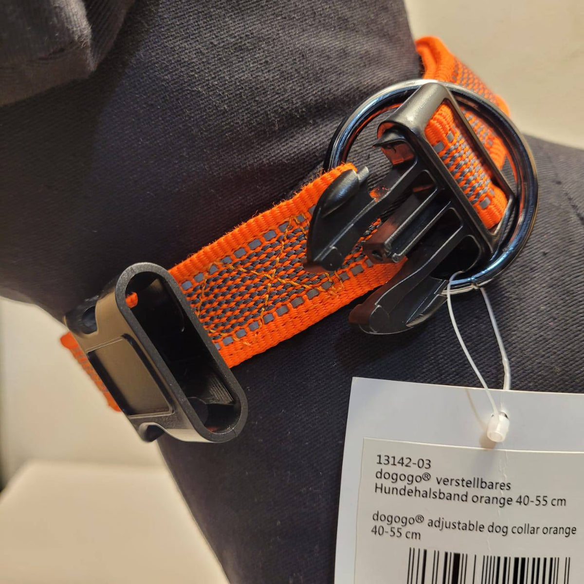Dogogo Padded Reflective Dog Collar – Orange, 40-55cm