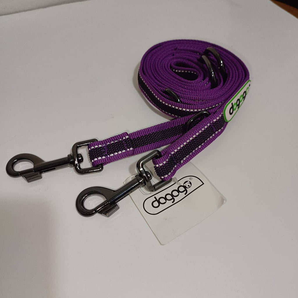 Dogogo Reflective Double Dog Leash – Purple – 3m