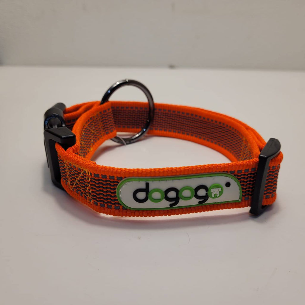 Dogogo Padded Reflective Dog Collar – Orange, 40-55cm