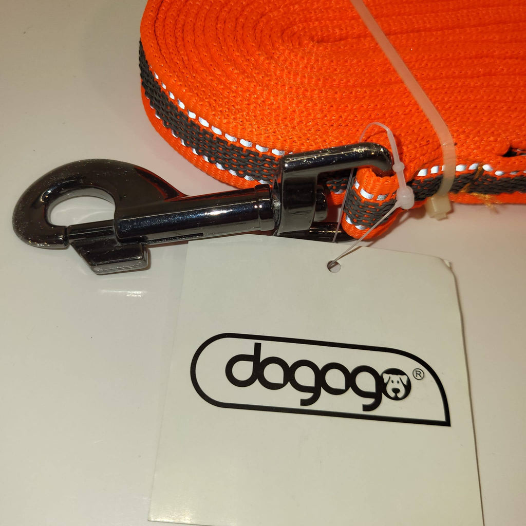 DOGOGO Reflective Long Training Leash – Orange – 10 m