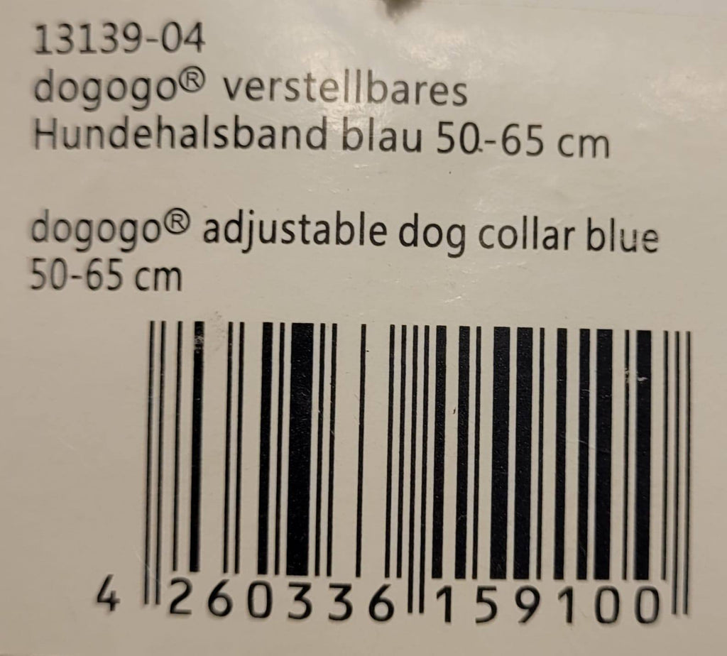 Dogogo Padded Dog Collar – Blue, 50-65cm