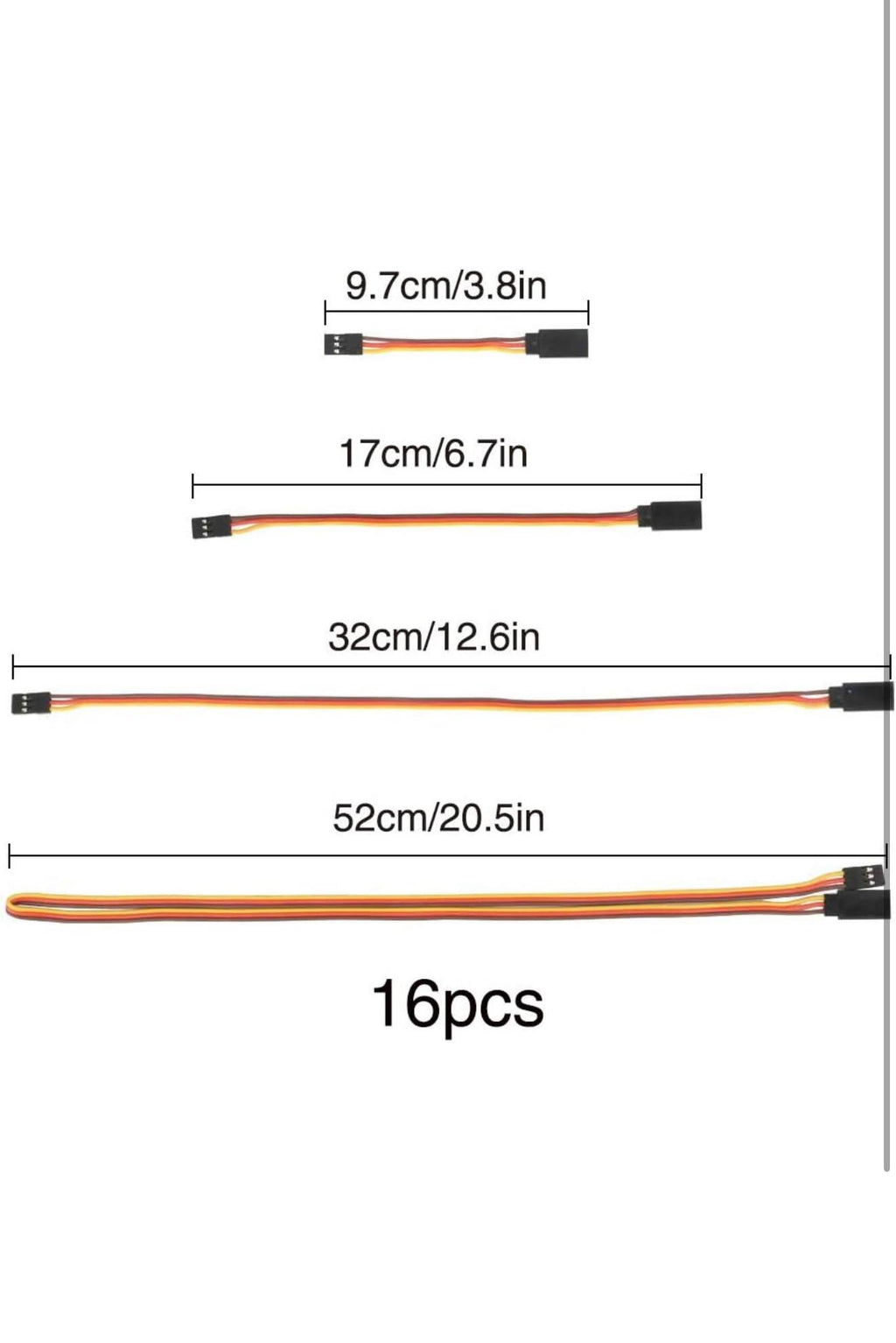 YIXISI Servo Verlengkabels 15st 3-polig 10+20+30cm