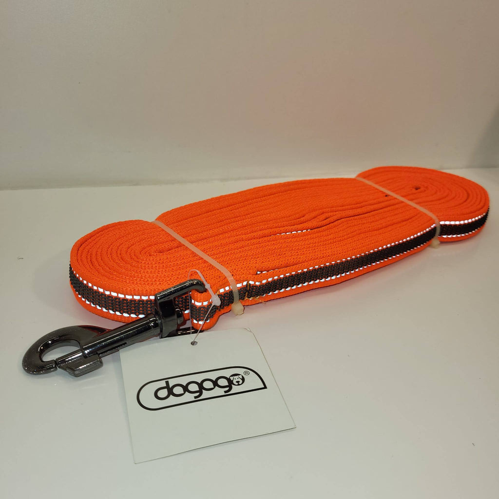 DOGOGO Reflective Long Training Leash – Orange – 10 m