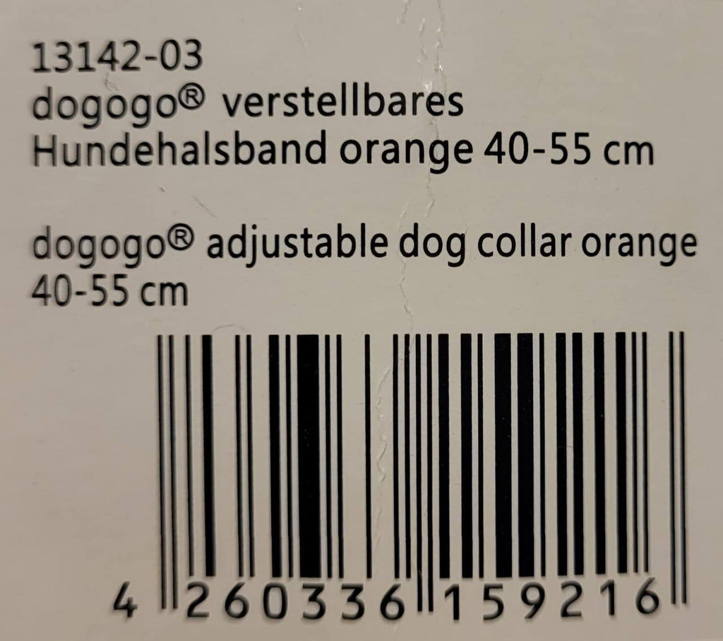 Dogogo Padded Reflective Dog Collar – Orange, 40-55cm