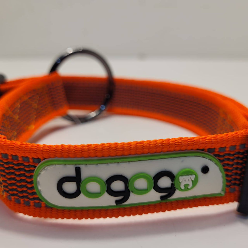 Dogogo Padded Reflective Dog Collar – Orange, 40-55cm