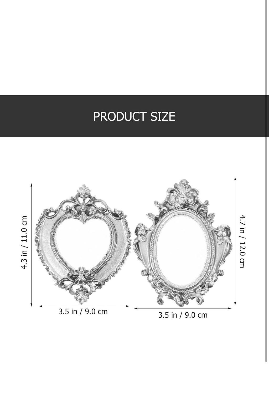 YIXISI Barok Fotolijsten Set 2st Zilver
