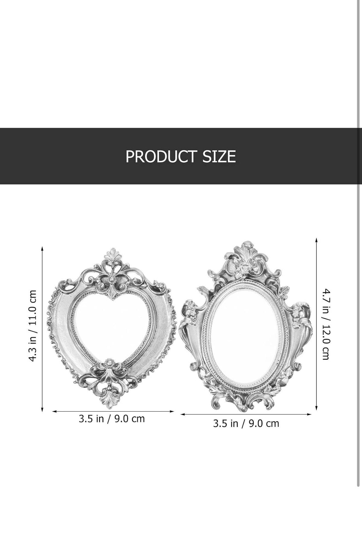 YIXISI Barok Fotolijsten Set 2st Zilver
