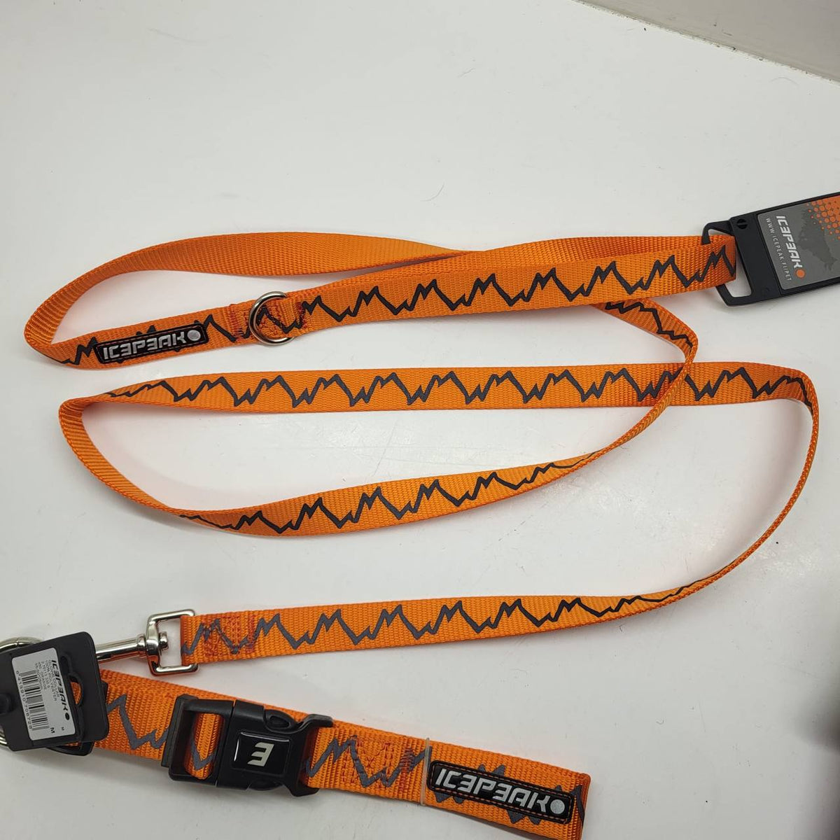 IC3PEAK Orange Mountain Dog Leash & Collar Set