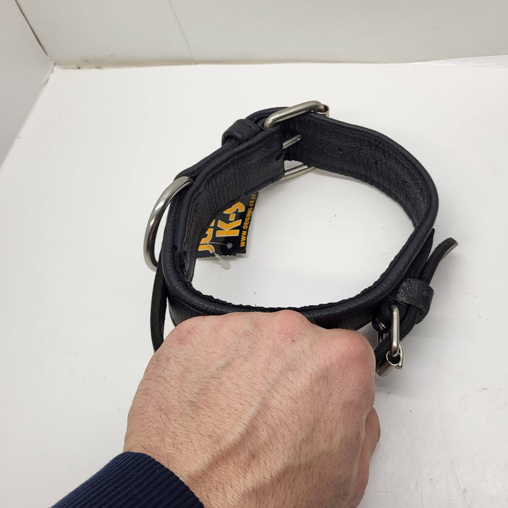 Julius K-9 Padded Leather Dog Collar Black