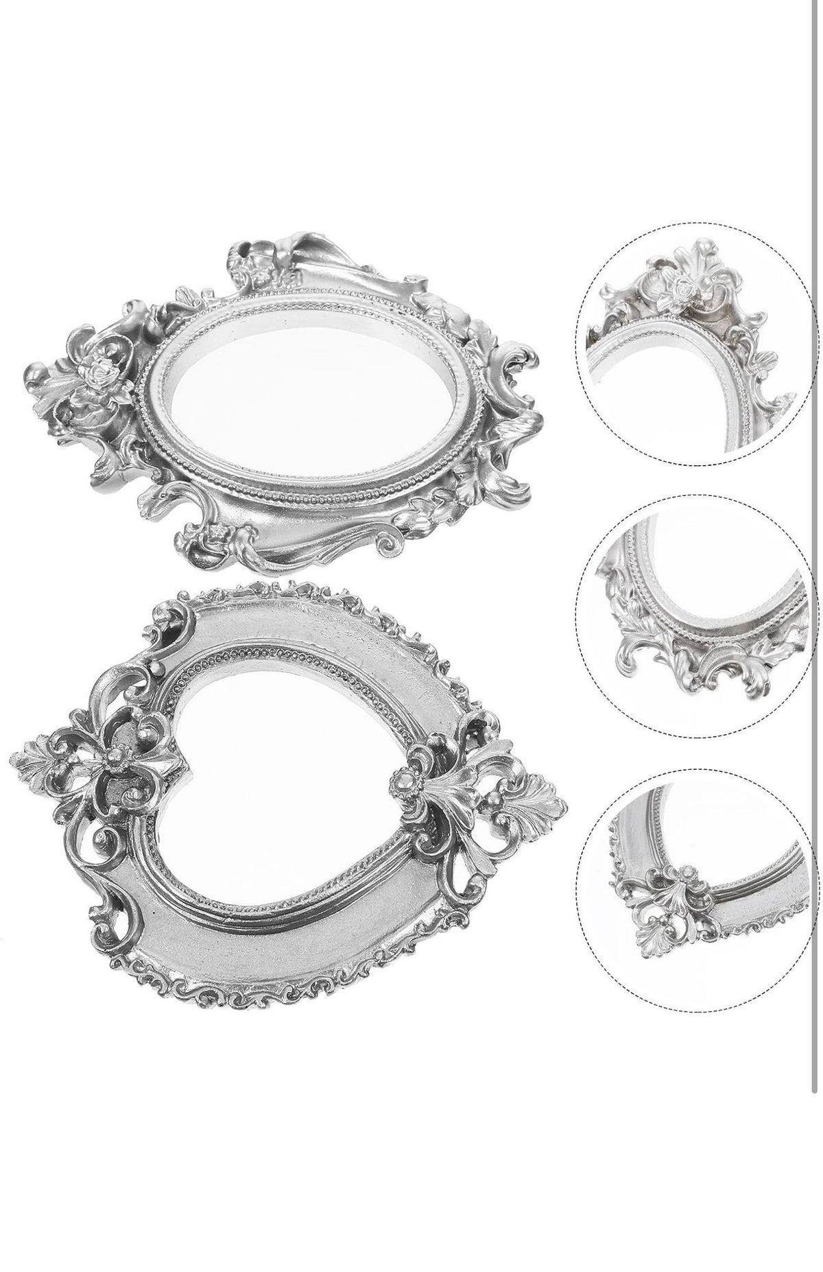 YIXISI Barok Fotolijsten Set 2st Zilver