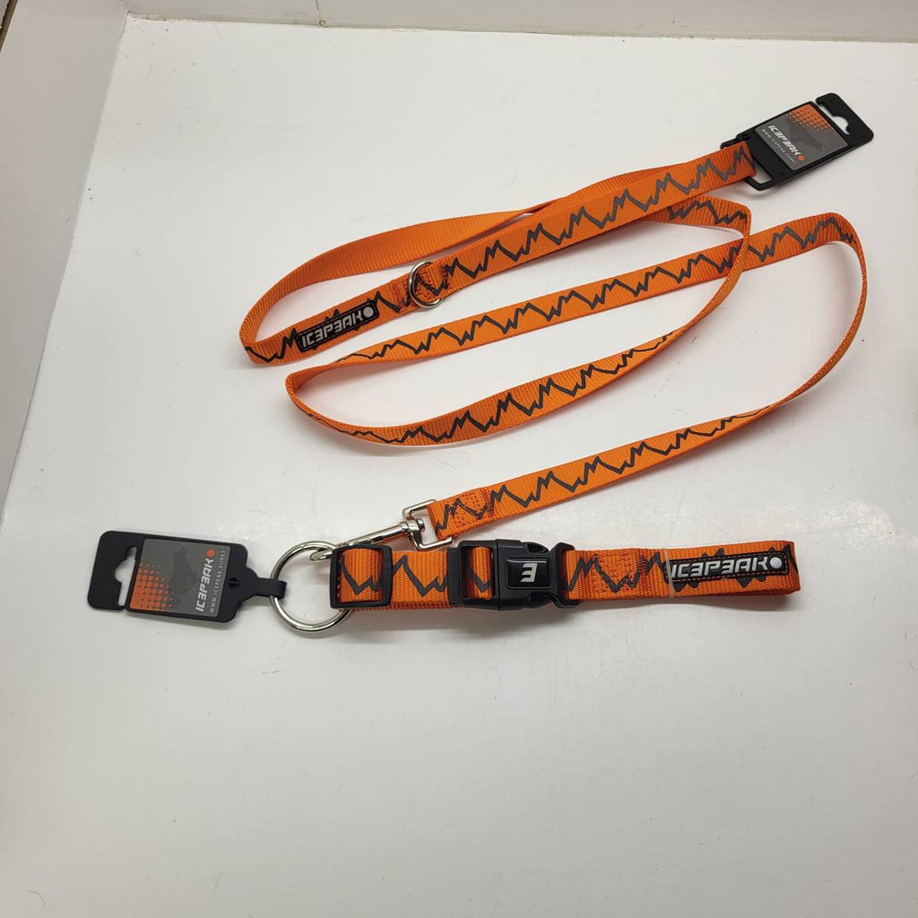 IC3PEAK Orange Mountain Dog Leash & Collar Set