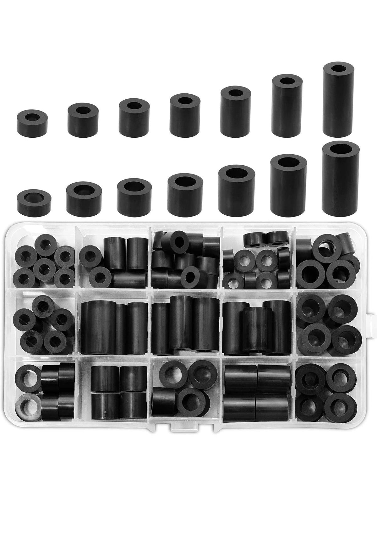 YIXISI Nylon Afstandshouders Assortiment 100st Zwart M5