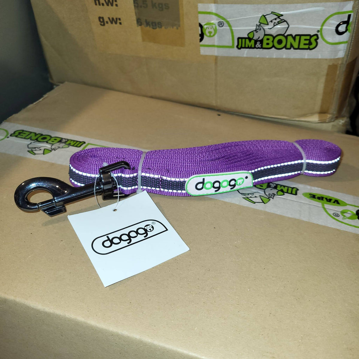DOGOGO Reflective Long Training Leash – Purple – 5 m