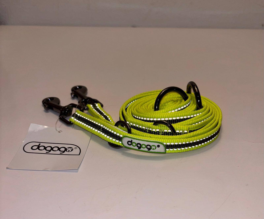 Dogogo Reflective Dog Leash 3.2m – Neon Yellow, Double Clip