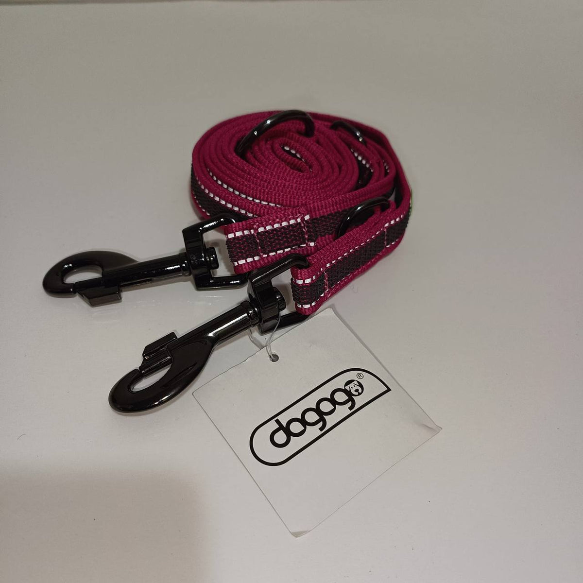 Dogogo Reflective Double Dog Leash – Pink – 2m
