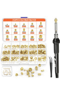 YIXISI Hot Melt Inzetstukken 350st M2-M8 + Soldeerbouten + Pincet