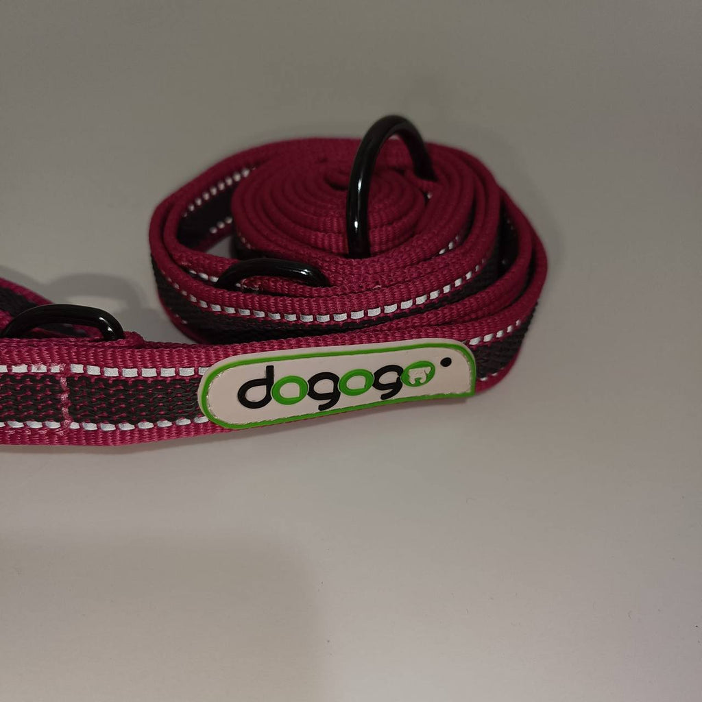 Dogogo Reflective Double Dog Leash – Pink – 2m