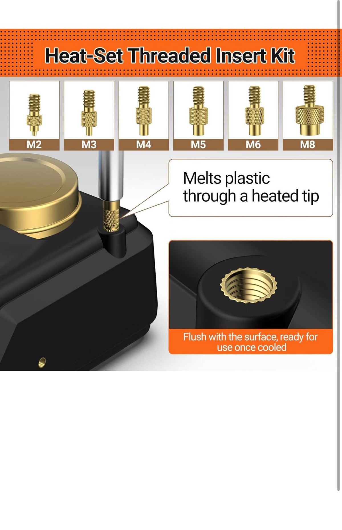 YIXISI Hot Melt Inzetstukken 350st M2-M8 + Soldeerbouten + Pincet